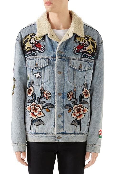 gucci gfleece lined jean jacket|Gucci jackets for women.